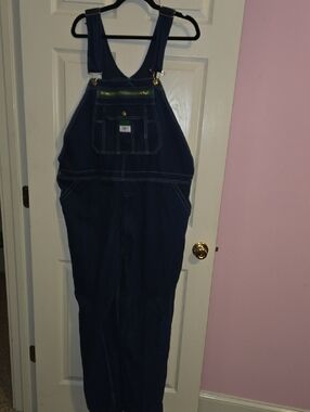 Dark Indigo Denim Bib Overalls with Front Pocket